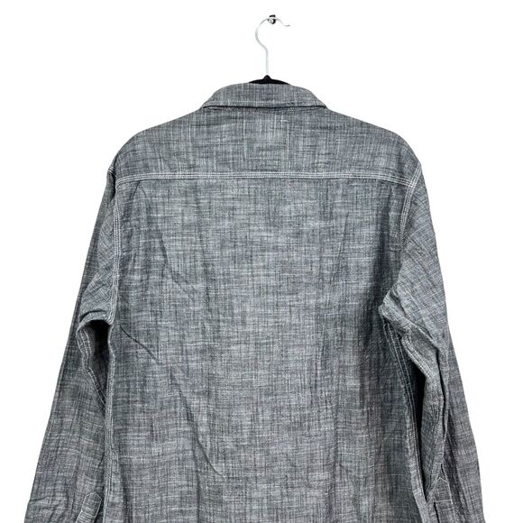 Hudson Barrow NYC Mens Button Up Shirt Collared Western Long Sleeve Gray Sz XL - Picture 5 of 5
